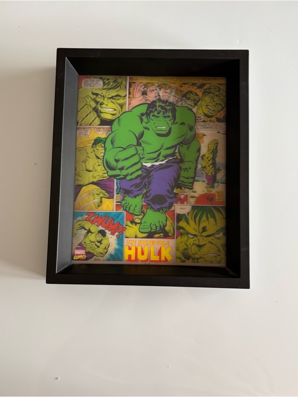 The Incredible Hulk Framed Comic Art - hologram